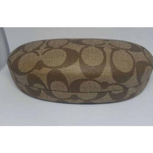Coach Signature Monogram Brown Hard Clamshell Sunglasses Eyeglasses Case - Picture 2 of 8